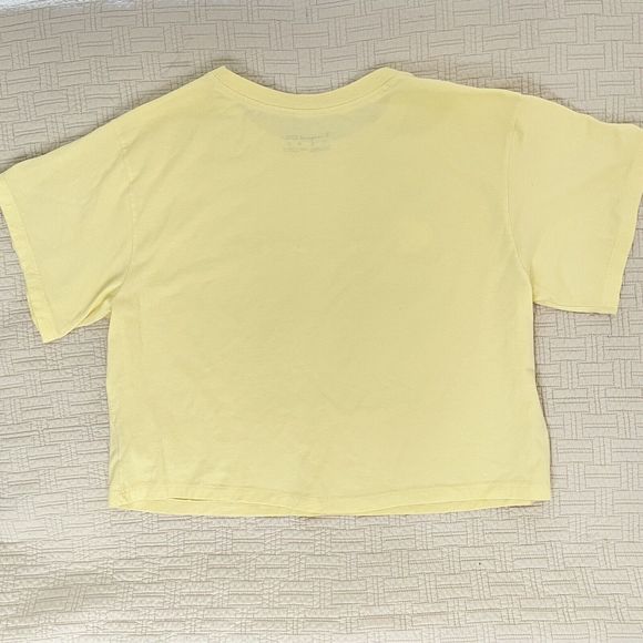 Champion Cropped Tshirt Oversized M L Top Bundle Short Sleeves Knit Yellow Aqua - Picture 7 of 16